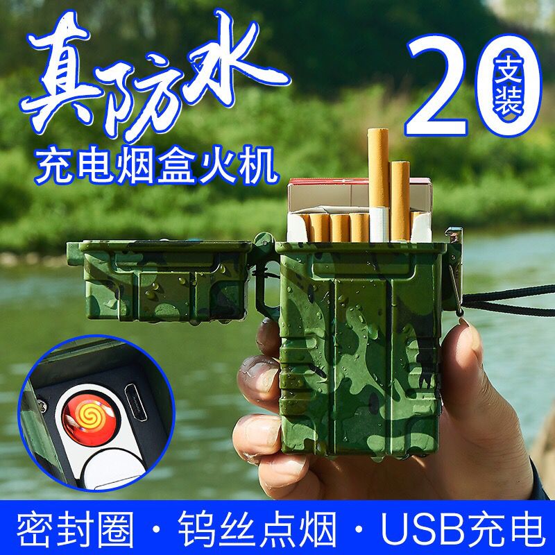 Hot Sell Waterproof USB lighter with Cigarette Case,Waterproof USB  Flameless Lighter with  Cigarette Case