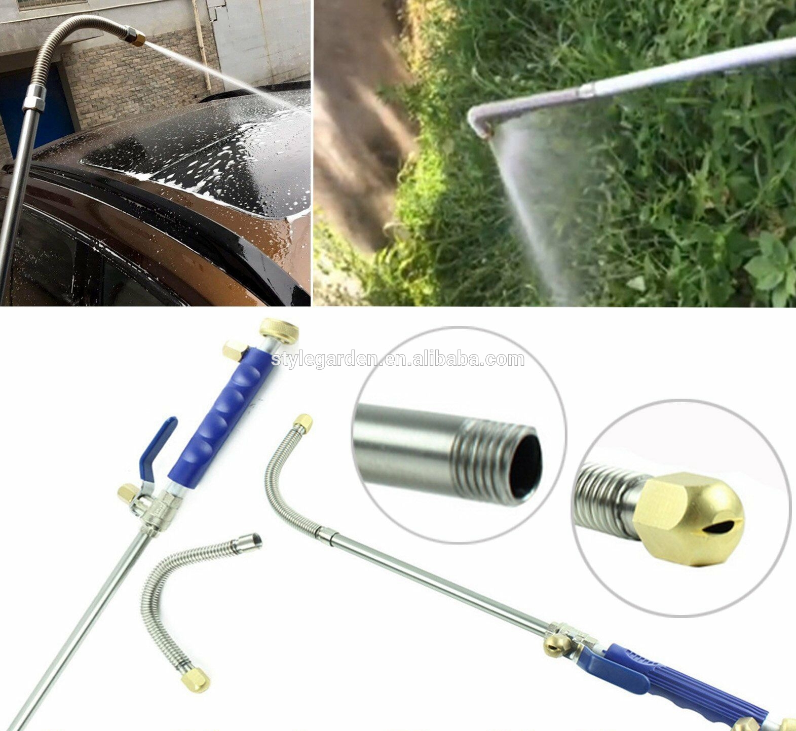 Flexible Hose High pressure jet power car washer garden spray nozzle gun