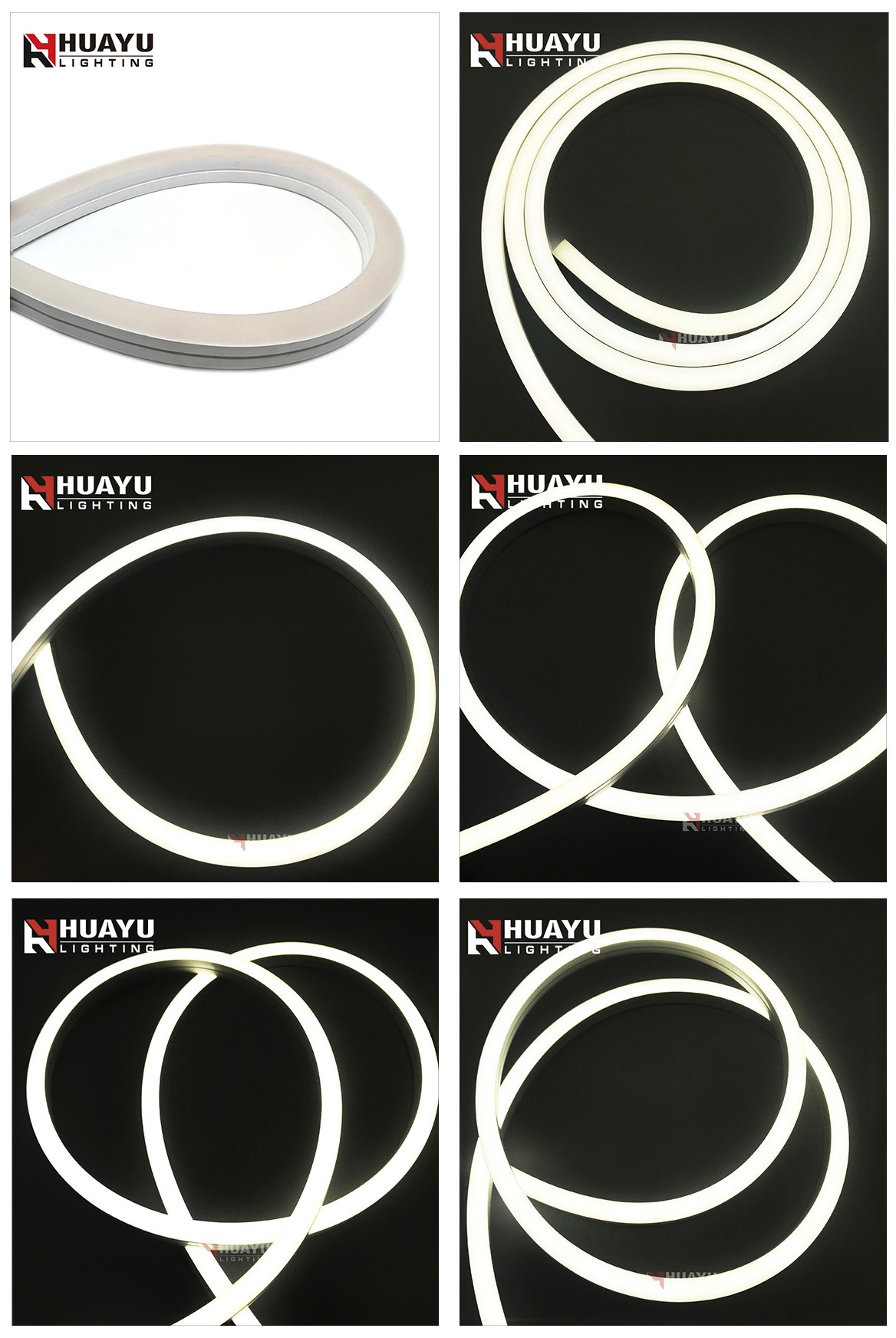 15*15mm silicone material 12v and 24v 2835 120leds/m no darkness led neon flex rope light with white color