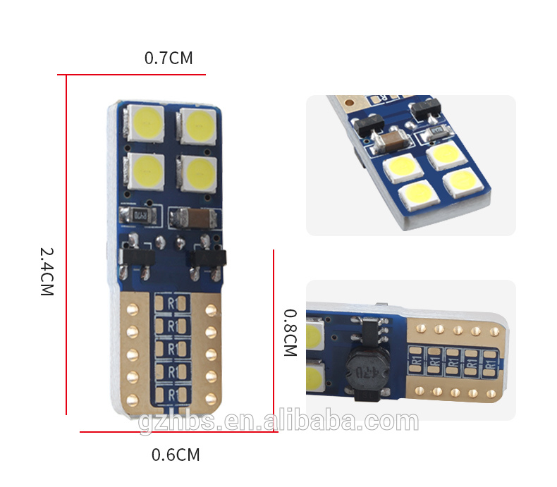 Hot sell auto light system  Car LED T10 W5W 3030 8SMD T10 Led  Canbus Led Interior Light Bulb for car