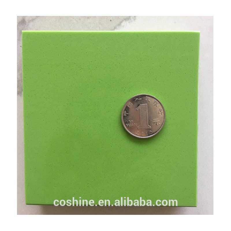 15mm Thin Pure Green Quartz Slab