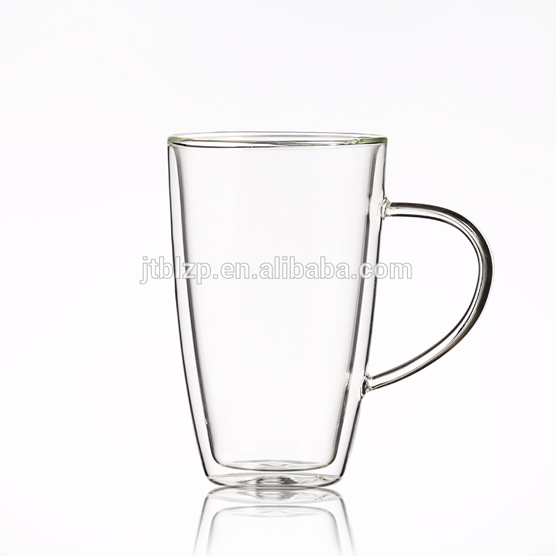 Heat Resistant 400ml double wall glass cup