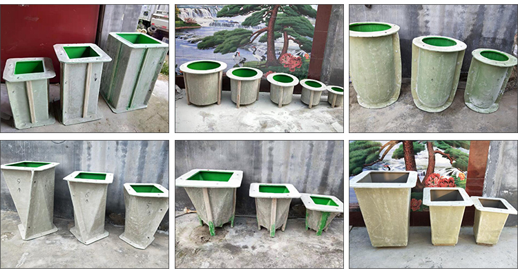 Rectangle large fiberglass concrete planter flower pot molds for sale