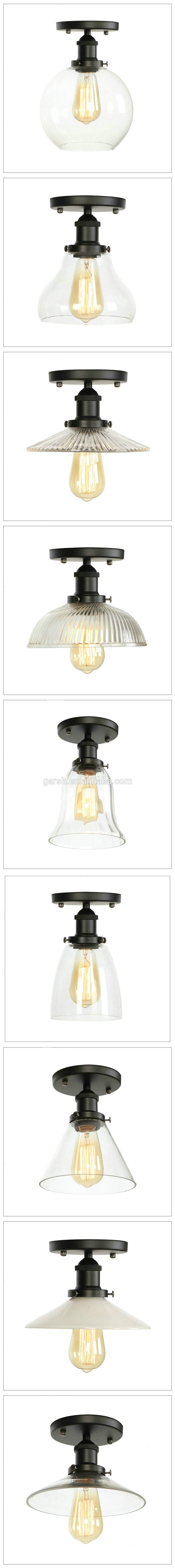 Loft Lamparas De Techo Glass Ceiling Mount Lamp Industrial Ceiling Light