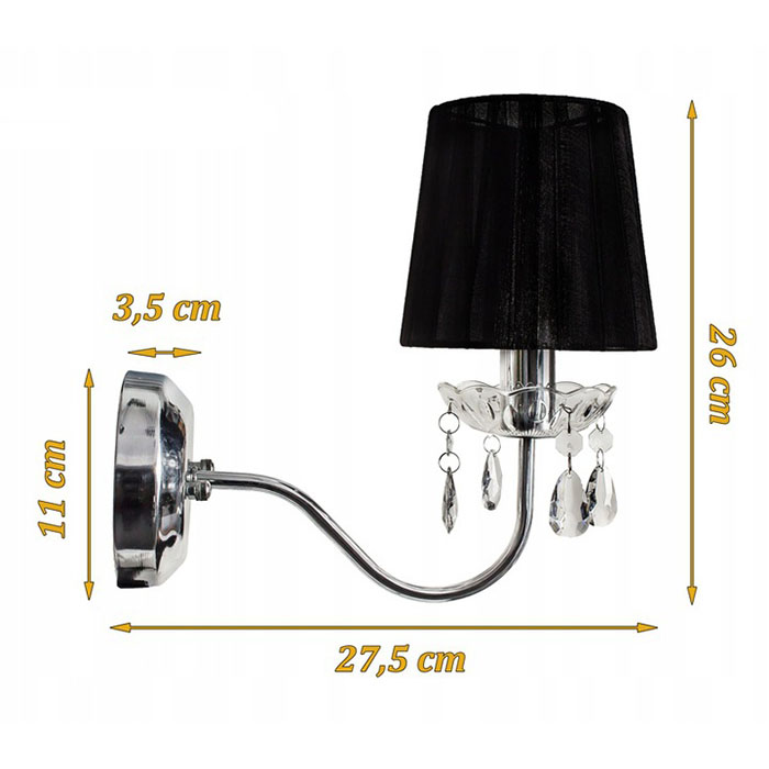 European modern fabric lampshade chrome wall lamp NS-123023D