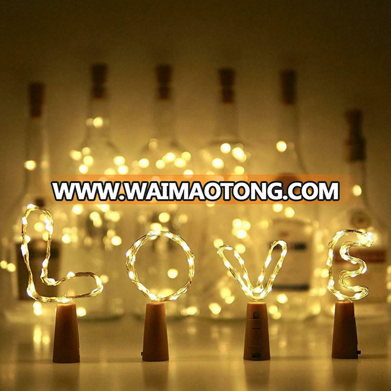 1M 20LED Wine Bottle led Light Cork Shape Battery Copper Wire String Lights Customized Sizes for Bottle DIY Christmas Wedding