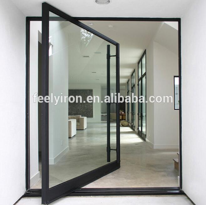 French Style Modern Double Iron Doors With Transom #SD-027