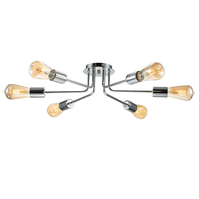 Nordic 6 head decor pendant lamp golden chrome ceiling light NS-125432G