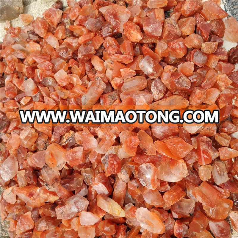 Natural red quartz crystal rough stone