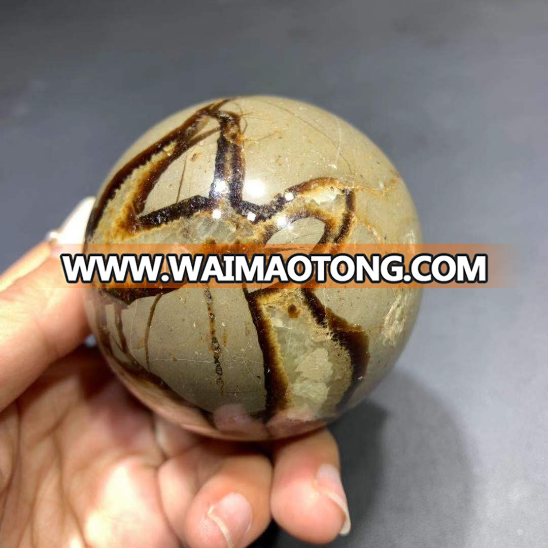 wholesale natural septarium crystal sphere polished natural septarium quartz ball for party decoration