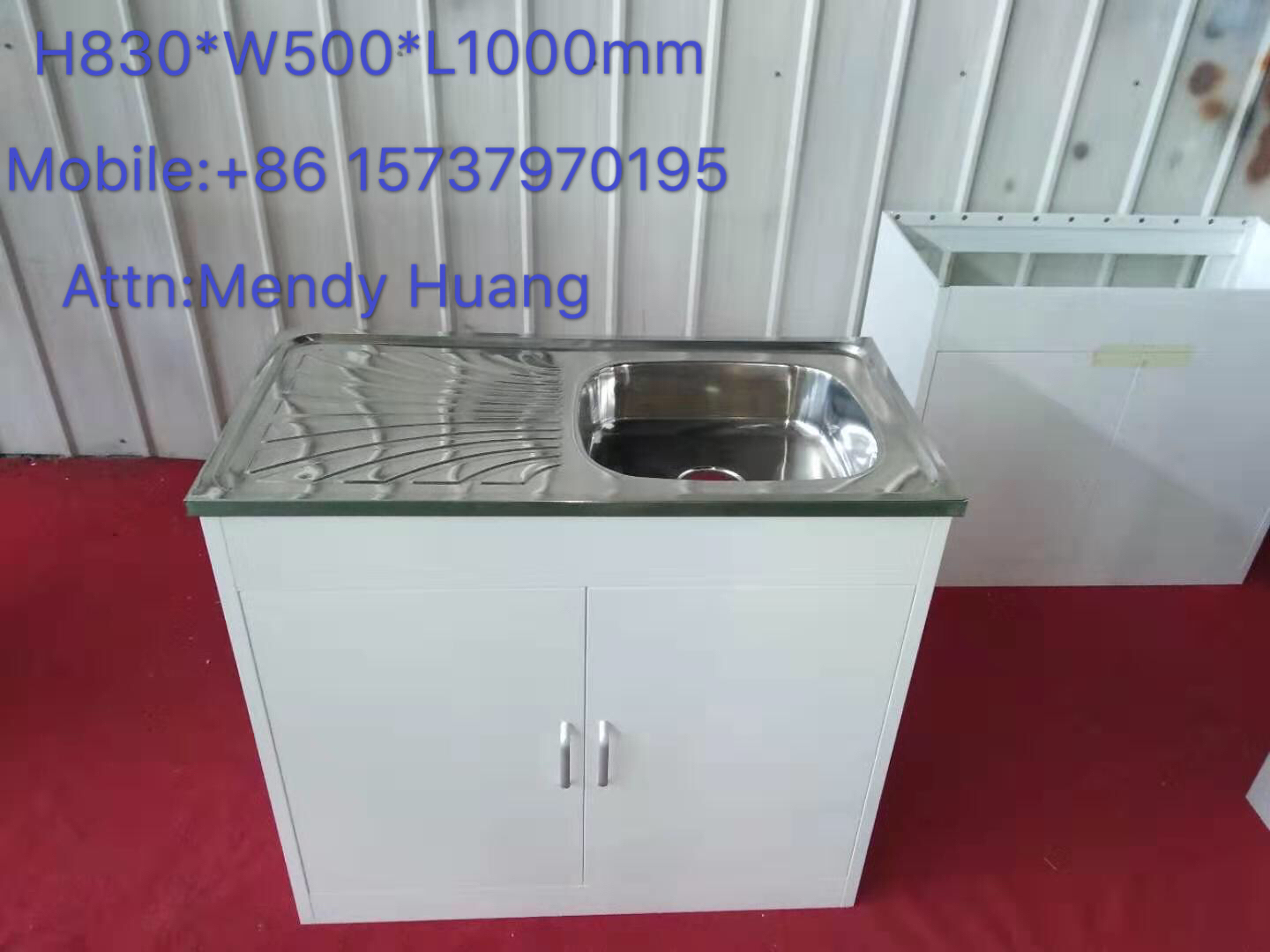 2019 self assemble white metal kitchen sink base cabinets