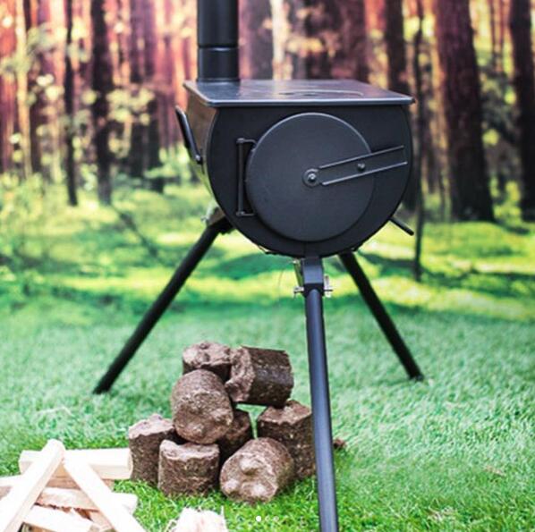 Camping wood stove with water tank tent stove for sale