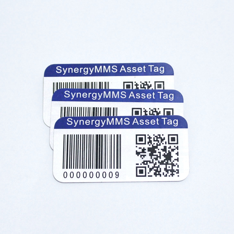 Custom Asset tags for Equipment anodized aluminum Barcode serial numbers 3M adhesive