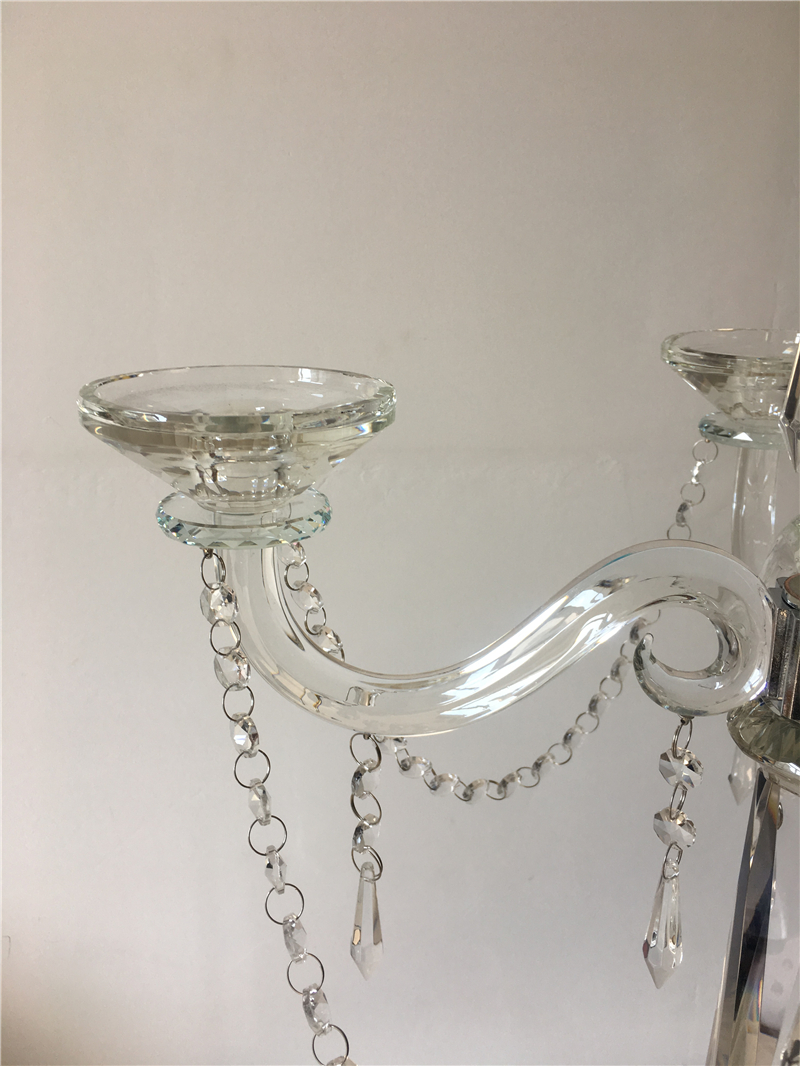 Wholesale  beautiful wedding centerpiece glass crystal candelabra on sale