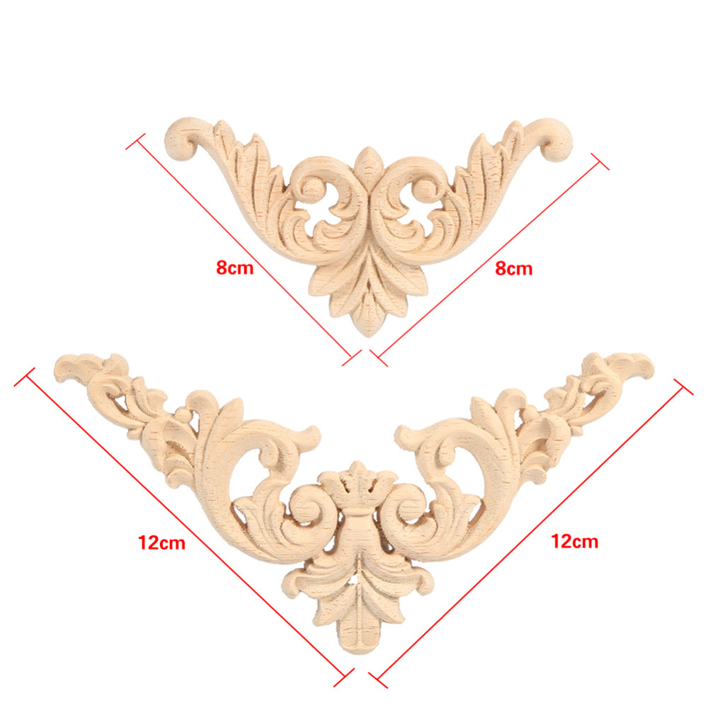 2019  Rubber Wood Carved Corner Onlay Applique Furniture Flower Shape Unpainted Decoration Furniture Accessories(EFS-FB-009)