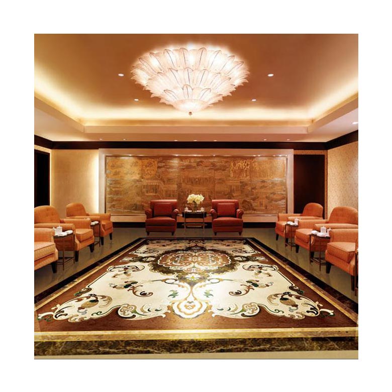 Hotel lobby flooring pattern home living room design flower marble floor medallions marble medallion tile