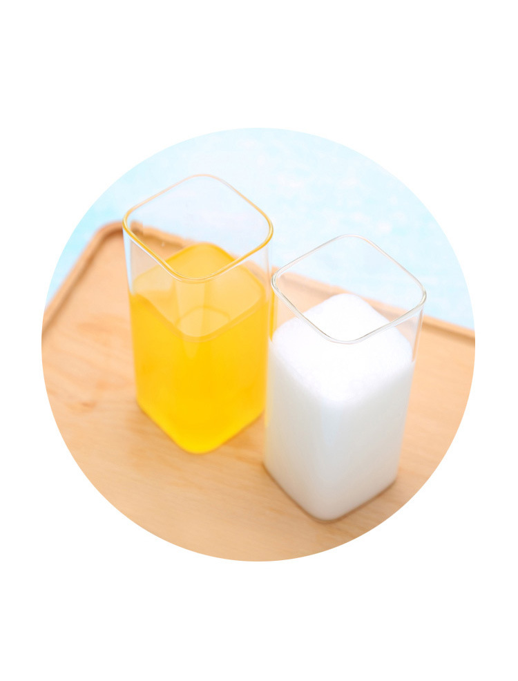 400ml Square Shape Borosilicate Glass Cup Milk Glass Cup