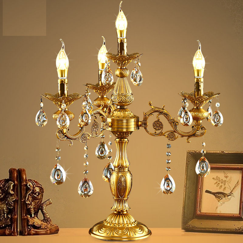 European table candle chandelier for weddings hotel guest room lamps manufacturer crystal table chandelier