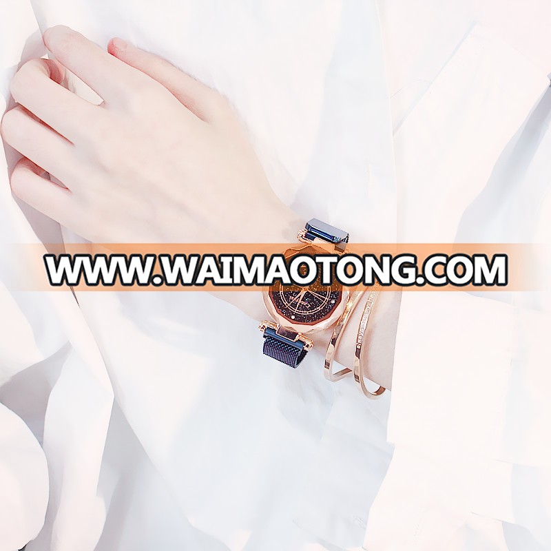 Tik Tok Magnet Stone Starry Sky Women Watches Student Fashion & Casual Elegant Quartz Watch Ladies Watch