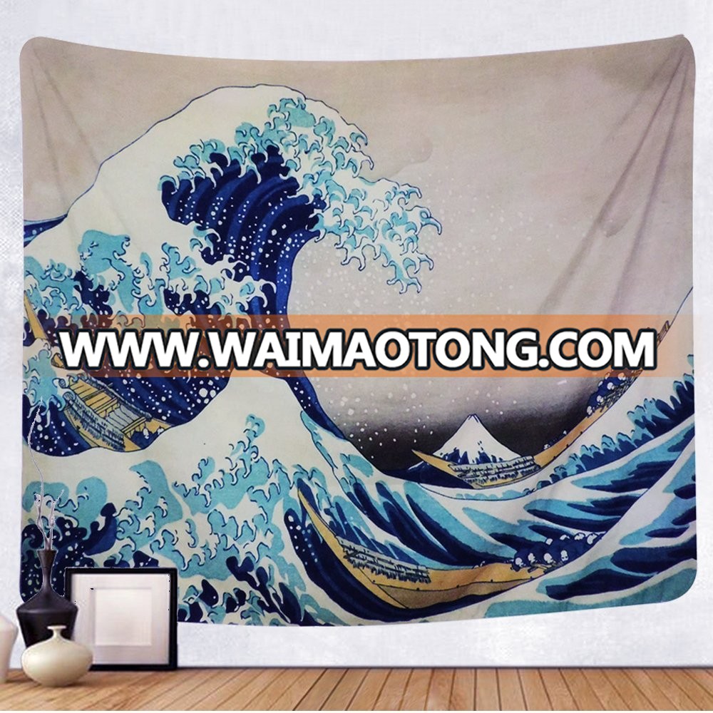 Custom Art Nature Great Wave Kanagawa Tapestry