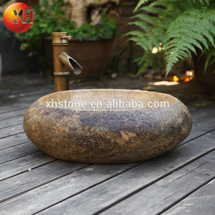 Ancient Cobblestone Platform Basin Natural Stone Washbasin Art Basin Washbasin