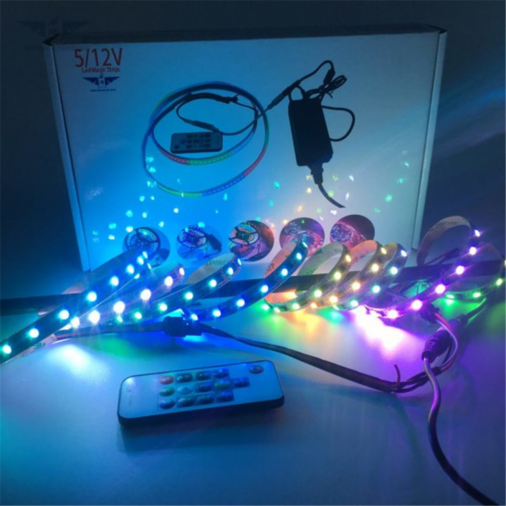 12V IC TMLED/Meter RGB Multi-Color Digital Strip with RF remote controller