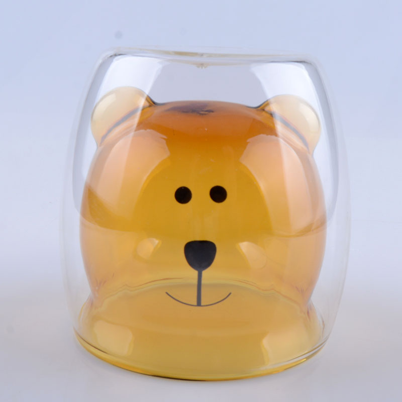 bear glass double wall cup