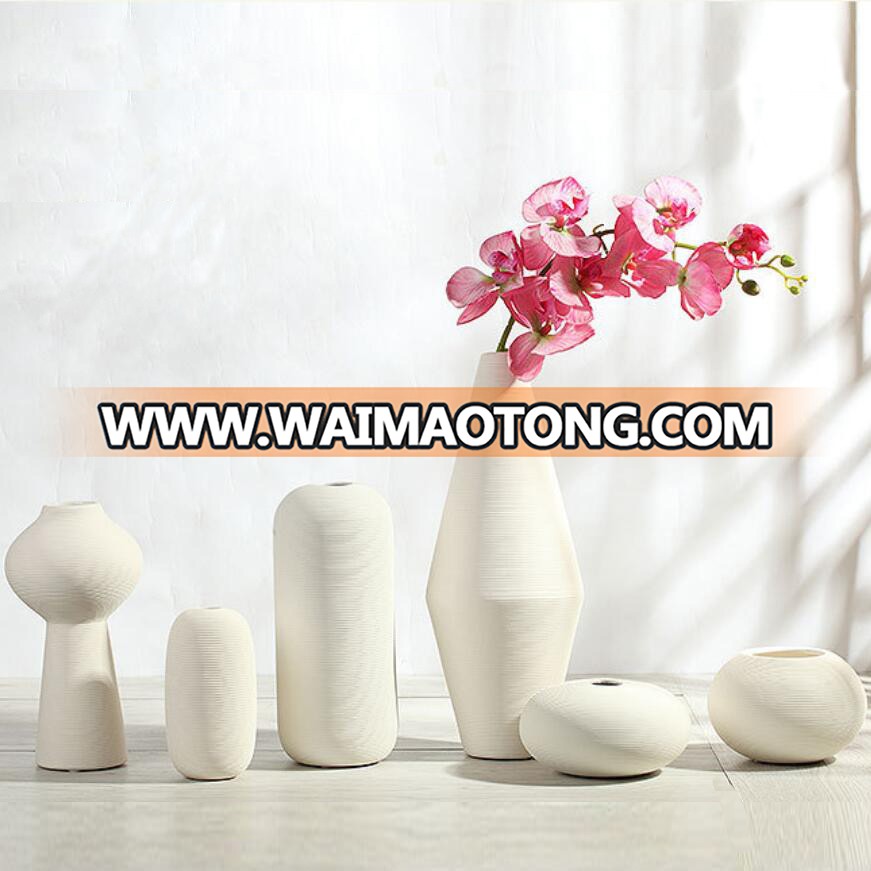 popular high quality handmade white flower vase ceramic