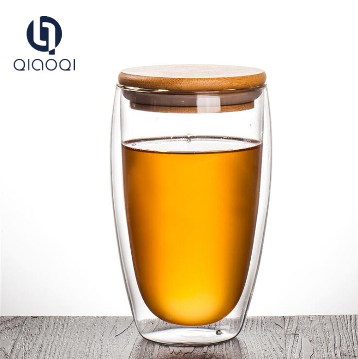 OEM wholesale high quality 80ml 150ml 450ml tall borosilicate double wall layer glass cup for tea