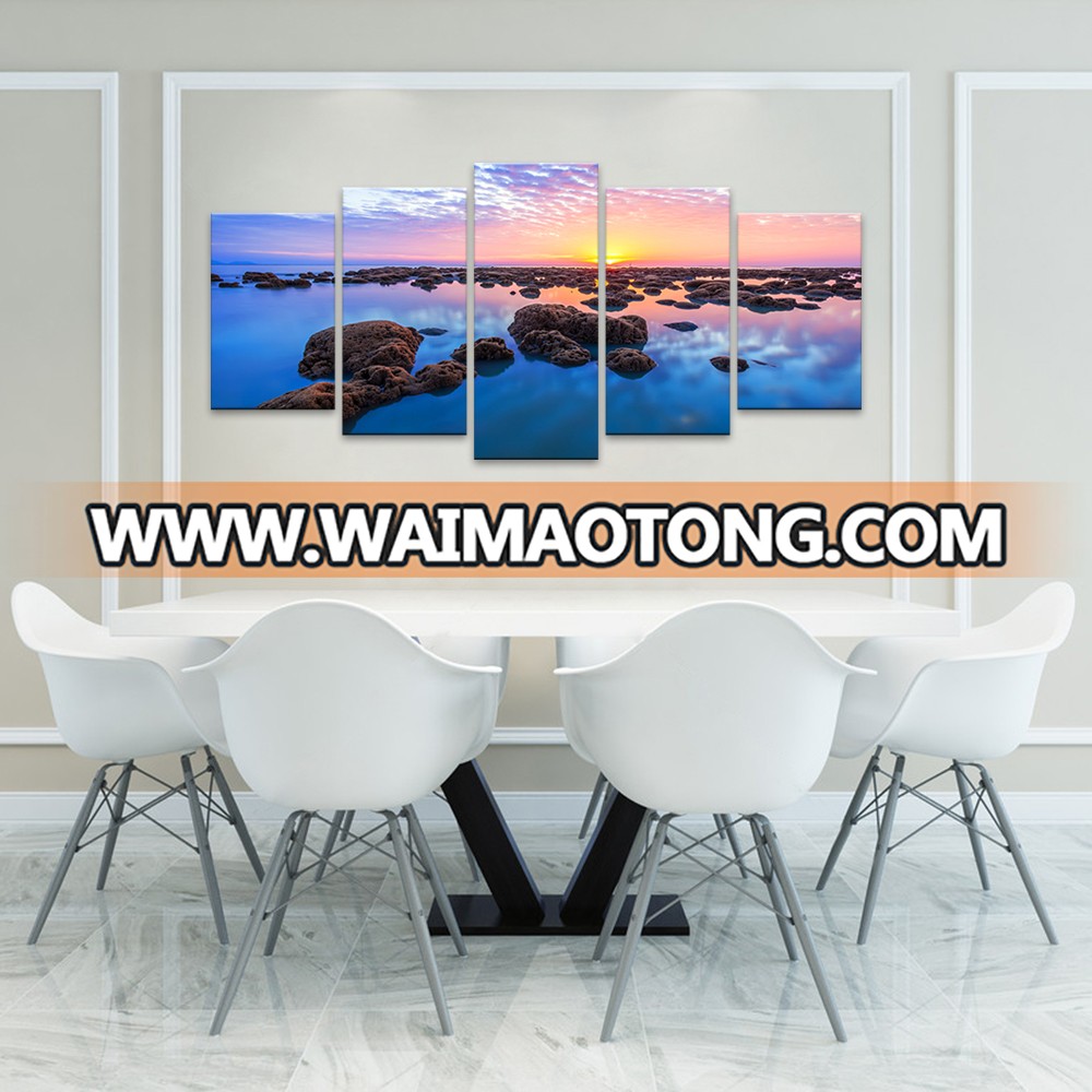 Canvas Wall Art Ocean Painting Picture Sunset Artwork Hawaiian Beach Nature Landscape for Living Room Paintings for Living Room