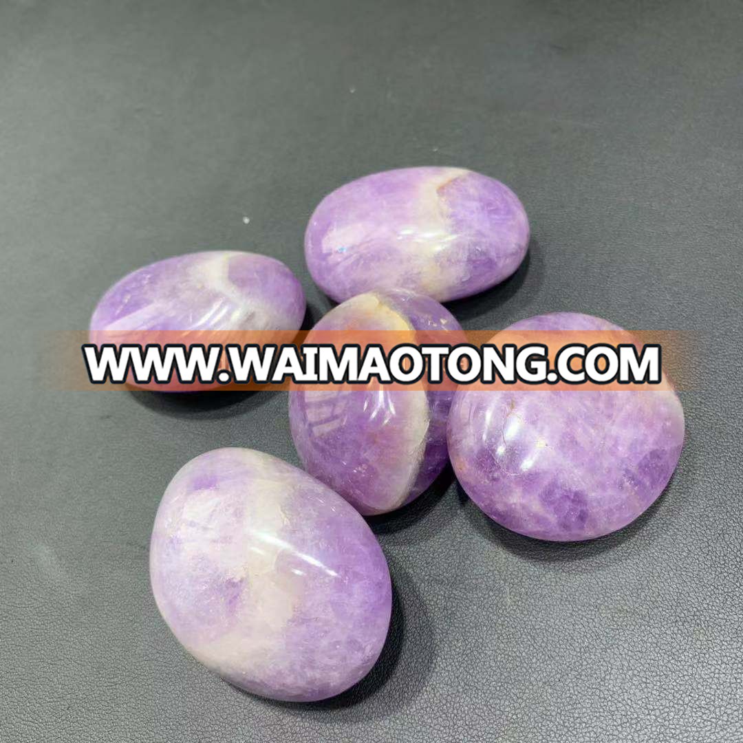 wholesale natural dream amethyst crystal palm purple crystal stone palm crystal craft for decoration