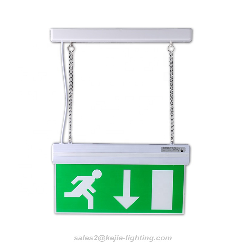 Kejie high quality IP20 ceiling mounted LED emergency exit sign light