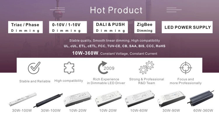 SC POWER 12V DC Waterproof High PWM Triac Dimmable 300W LED Driver Dual Output