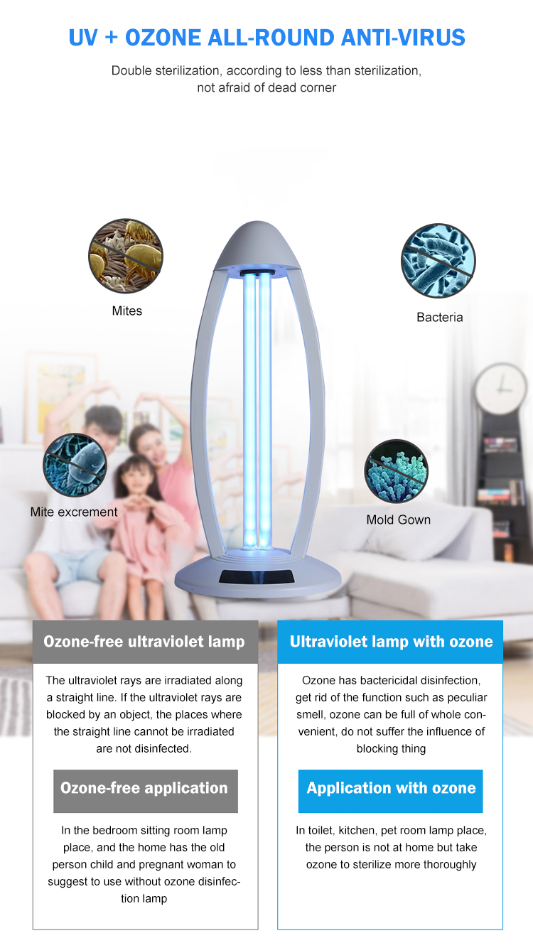 New product remote control timing portable home 38watt ultraviolet uv sterilization lamp