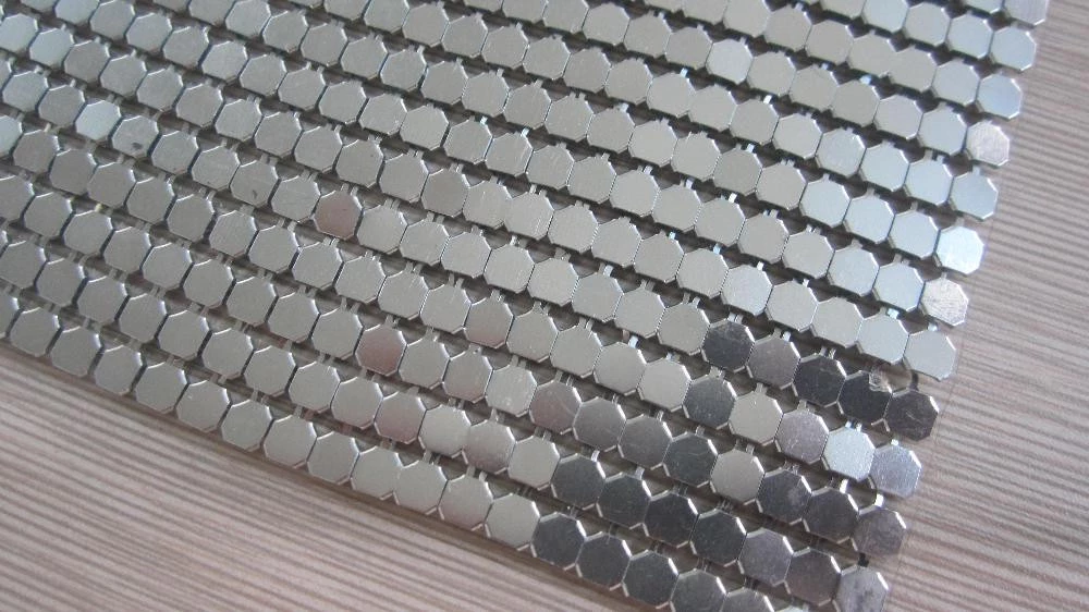 Silver Shiny Metallic Curtain in Aluminum/Stainless /Copper For Home Decor