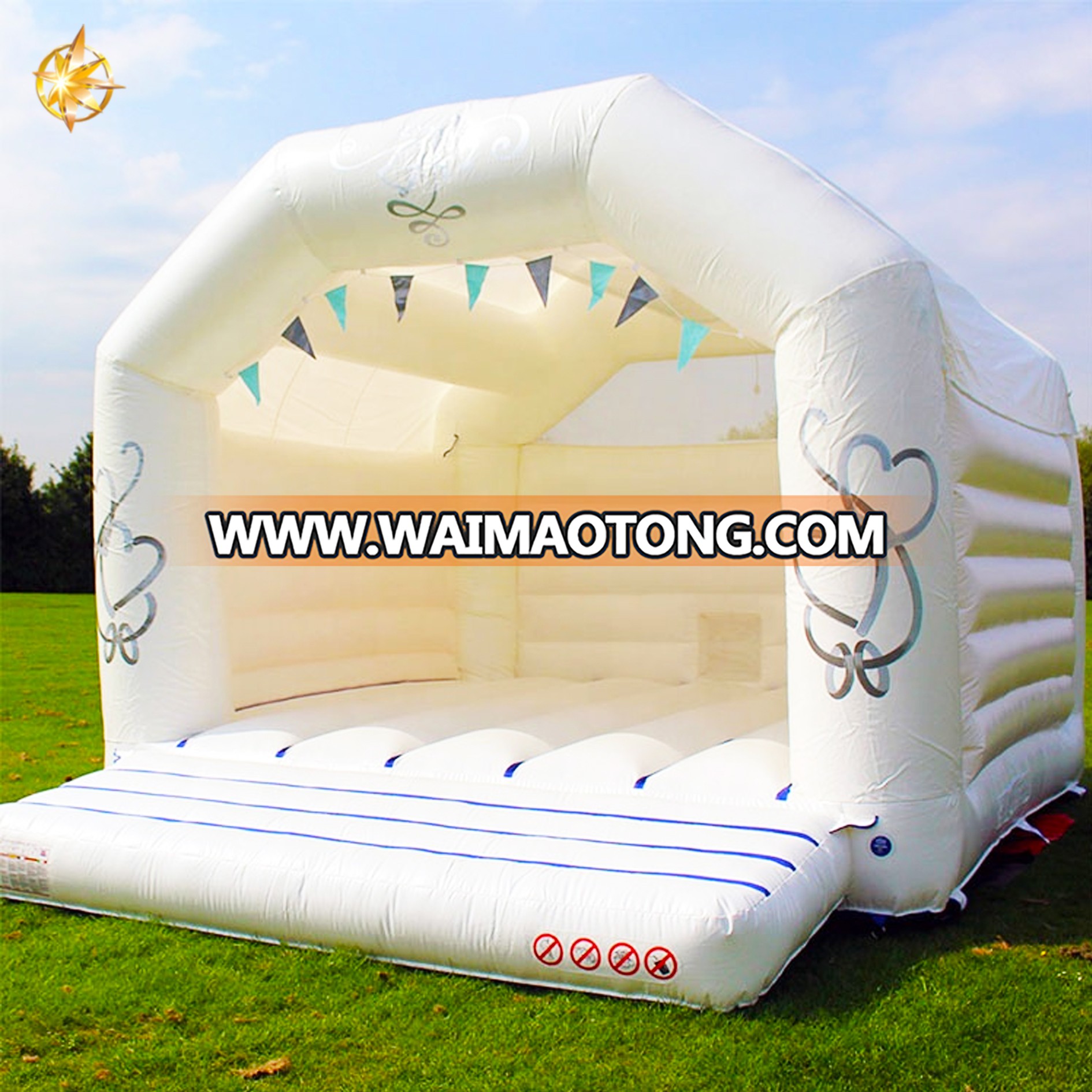 Fashion wedding white holy bouncy inflatable castle trampoline