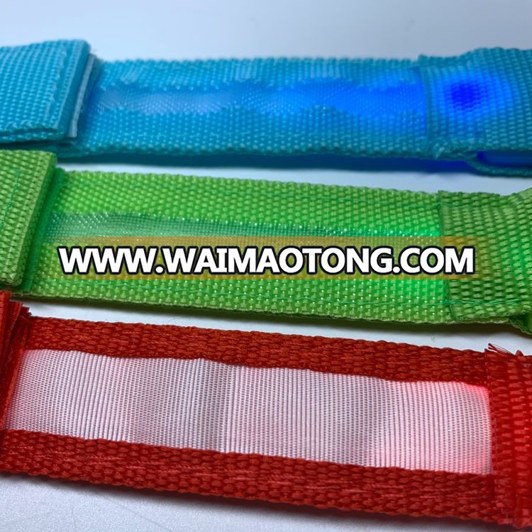 OEM price outdoor sports flashing nylon customized colorful LED wristband