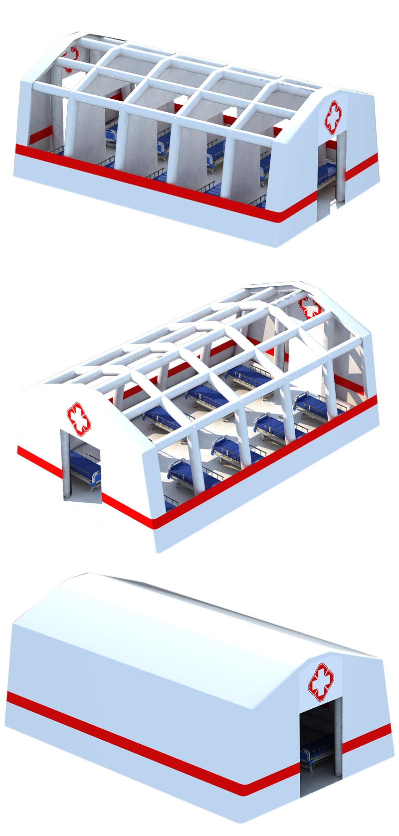 Manufacturer custom outdoor removable inflatable hospital tent emergency rescue epidemic prevention ICU isolation house