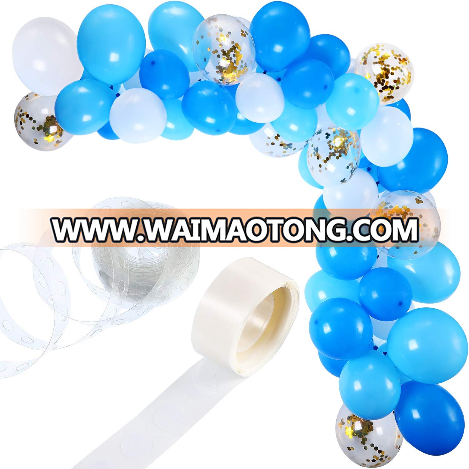 Balloon Garland Kit Balloon Arch Garland for Wedding Birthday Party Decorations (White Blue)