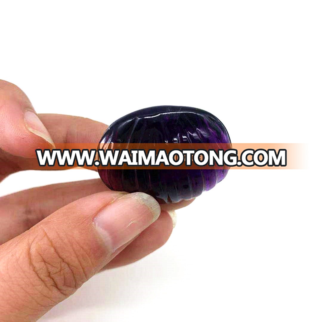 wholesale hand carved natural amethyst crystal shell crystal craft purple shell reiki for home decoration