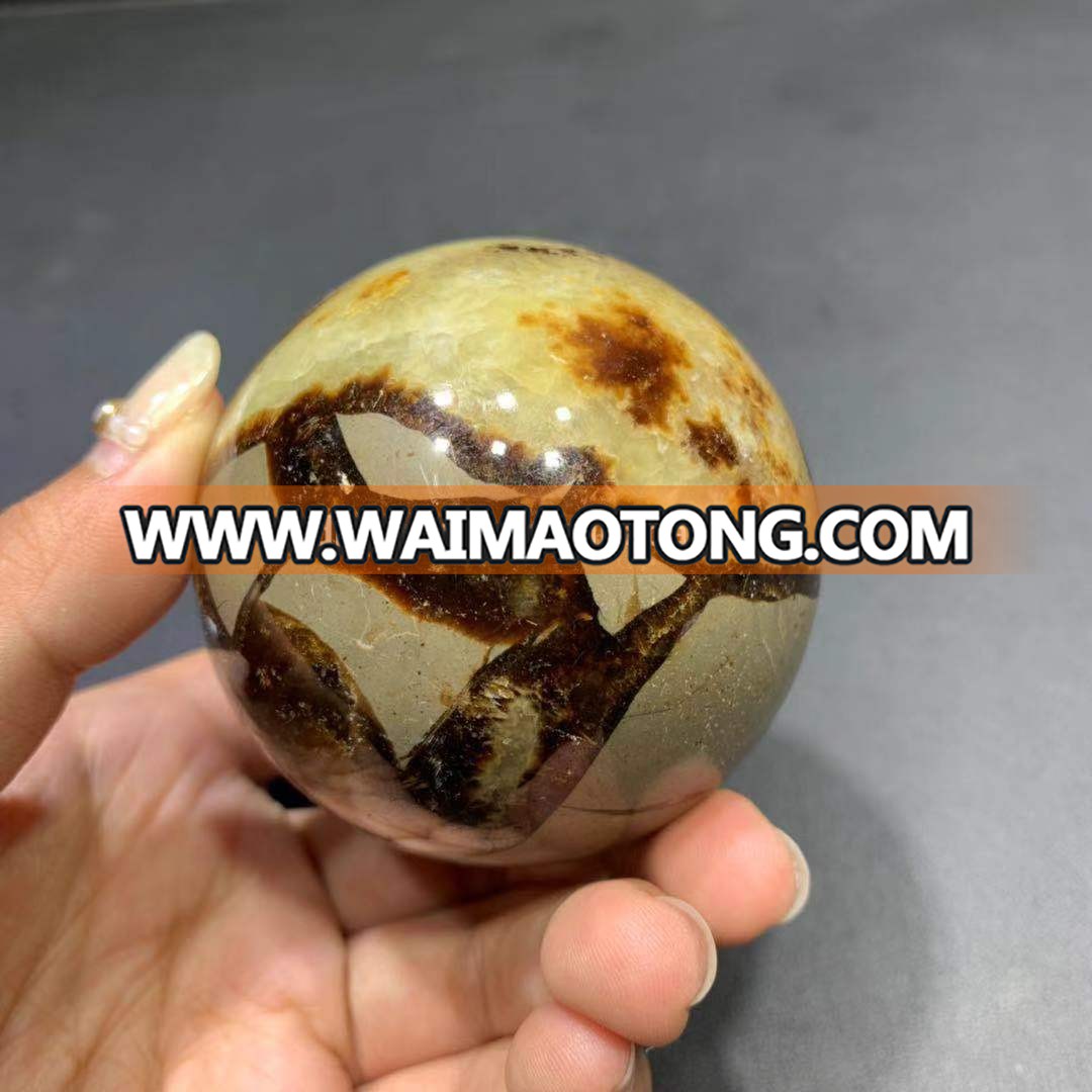 wholesale natural septarium crystal sphere polished natural septarium quartz ball for party decoration