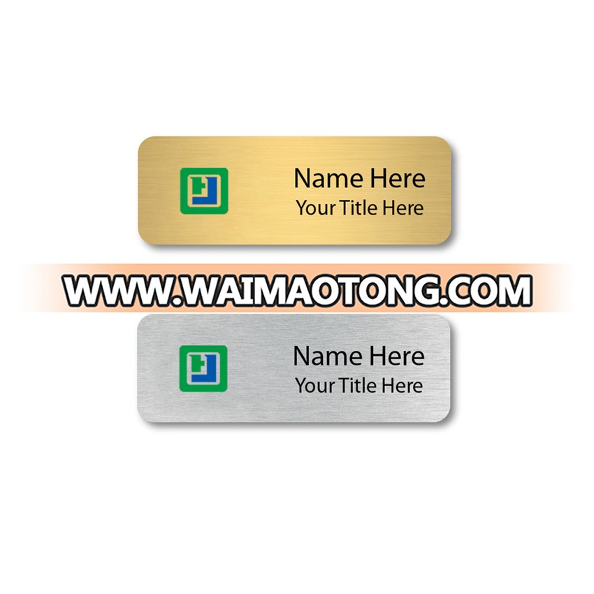 China Supplier Custom Gold Etched Brushed Metal Name Plate