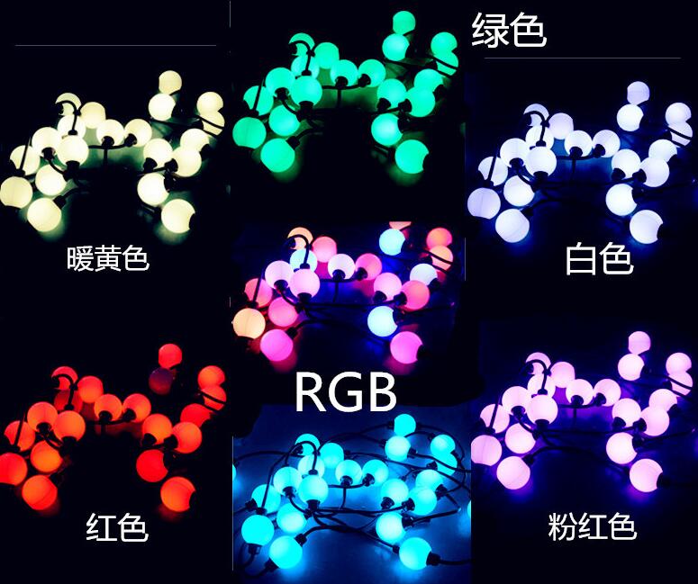 10 foot reel Magical 3D led RGB pixel ball 50mm dmx led outdoor christmas light ball 12V/24V