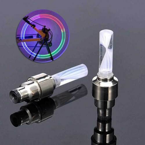 2Pcs Waterproof Flashing LED Tyre Wheel Valve Cap Lights For Car Bicycle Motorcycle