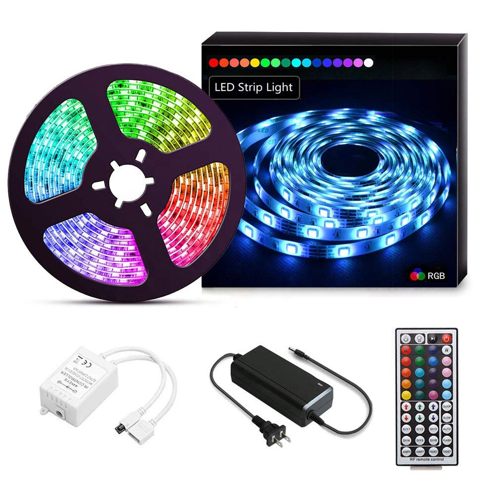 300 led 16.4 feet multi full color IP65 IP20 44key remote controller DC12V power adapter RGB led strip kit