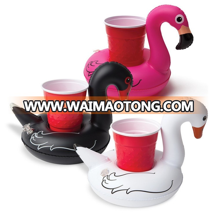 Fashion new style red inflatable flamingo can holder for the beach