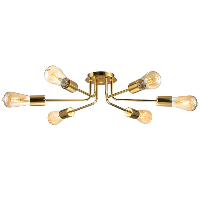 Nordic 6 head decor pendant lamp golden chrome ceiling light NS-125432G