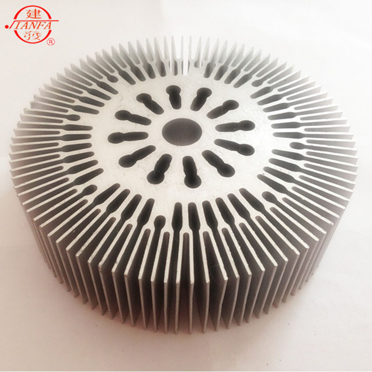 Anodized black Round Aluminum LED extruded Pin Fin Heatsinks