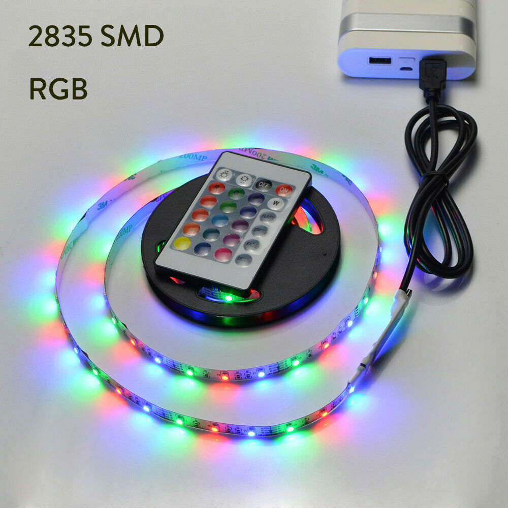 Flexible  USB Powered 5 V RGB LED Strip Light 2835 SMD 1M 2M 3M Waterproof Tape for TV Backlight Lighting With Remote Control