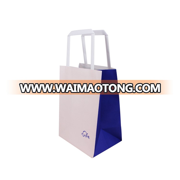 Yilucai Qingdao Supplier 150g Custom White Kraft Food Paper Shopping Bag with Handle